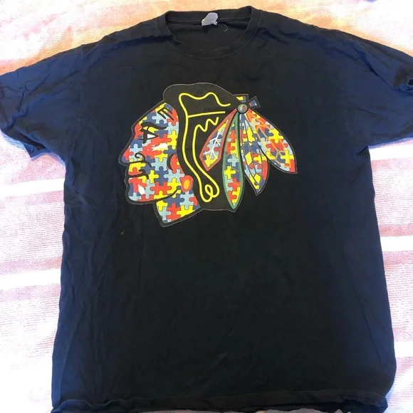 Chicago Blackhawks Autism awareness shirt - Picture 1 of 2